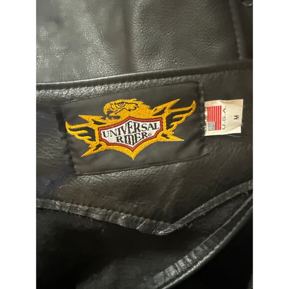 Universal Rider Black Leather Riding Chaps Medium - Picture 3 of 6